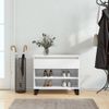 Vidaxl Mueble Zapatero Madera Contrachapada Blanco Brillo 70x36x60 Cm