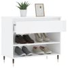 Vidaxl Mueble Zapatero Madera Contrachapada Blanco Brillo 70x36x60 Cm