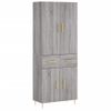 Vidaxl Aparador Alto Madera Contrachapada Gris Sonoma 69,5x34x180 Cm