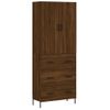 Vidaxl Aparador Alto Madera Contrachapada Marrón Roble 69,5x34x180 Cm