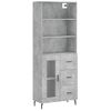 Vidaxl Aparador Alto Madera Contrachapada Gris Hormigón 69,5x34x180 Cm