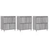 Vidaxl Aparadores 3 Uds Madera Contrachapada Gris Sonoma