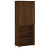 Vidaxl Aparador Alto Madera Contrachapada Marrón Roble 69,5x34x180 Cm