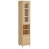 Vidaxl Aparador De Madera Contrachapada Roble Sonoma 34,5x34x180 Cm Marrón