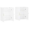 Vidaxl Armario De Pared 2 Unidades Blanco Brillante 69,5x34x90 Cm