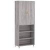 Vidaxl Aparador Alto Madera Contrachapada Gris Sonoma 69,5x34x180 Cm