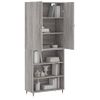 Vidaxl Aparador Alto Madera Contrachapada Gris Sonoma 69,5x34x180 Cm