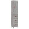 Vidaxl Aparador Alto Madera Contrachapada Gris Sonoma 34,5x34x180 Cm