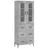 Vidaxl Aparador Alto Madera Contrachapada Gris Hormigón 69,5x34x180 Cm