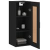 Vidaxl Armario De Pared Madera De Ingeniería Negro 34,5x34x90 Cm