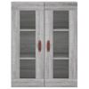 Vidaxl Aparador Alto Madera Contrachapada Gris Sonoma 69,5x34x180 Cm