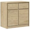 Vidaxl Aparador Sauda Madera Maciza Pino Roble 80x43x75,5 Cm Marrón