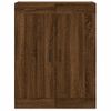 Vidaxl Aparador Alto Madera Contrachapada Marrón Roble 69,5x34x180 Cm