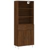 Vidaxl Aparador Alto Madera Contrachapada Marrón Roble 69,5x34x180 Cm