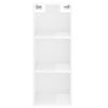 Vidaxl Aparador Alto Madera Contrachapada Blanco Brillo 34,5x34x180 Cm