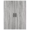 Vidaxl Aparador Alto Madera Contrachapada Gris Sonoma 69,5x34x180 Cm