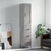 Vidaxl Aparador Alto Madera Contrachapada Gris Sonoma 34,5x34x180 Cm