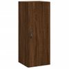 Vidaxl Aparador Alto Madera Contrachapada Roble Marrón 34,5x34x180 Cm