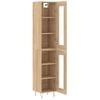 Vidaxl Aparador De Madera Contrachapada Roble Sonoma 34,5x34x180 Cm Marrón