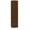 Vidaxl Aparador Alto Madera Contrachapada Roble Marrón 34,5x34x180 Cm