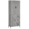 Vidaxl Aparador Alto Madera Contrachapada Gris Sonoma 69,5x34x180 Cm