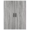 Vidaxl Aparador Alto Madera Contrachapada Gris Sonoma 69,5x34x180 Cm