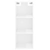 Vidaxl Aparador Alto Madera Contrachapada Blanco Brillo 34,5x34x180 Cm