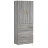 Vidaxl Aparador Alto Madera Contrachapada Gris Sonoma 69,5x34x180 Cm