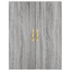 Vidaxl Aparador Alto Madera Contrachapada Gris Sonoma 69,5x34x180 Cm