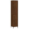 Vidaxl Aparador Alto Madera Contrachapada Roble Marrón 34,5x34x180 Cm