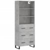 Vidaxl Aparador Alto Madera Contrachapada Gris Hormigón 69,5x34x180 Cm