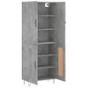 Vidaxl Aparador Alto Madera Contrachapada Gris Hormigón 69,5x34x180 Cm