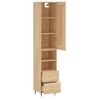 Vidaxl Aparador De Madera Contrachapada Roble Sonoma 34,5x34x180 Cm Marrón