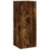 Vidaxl Aparador De Madera Contrachapada Roble Ahumado 34,5x34x180 Cm Marrón