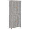 Vidaxl Aparador Alto Madera Contrachapada Gris Sonoma 69,5x34x180 Cm