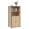 Vidaxl Aparador Alto Madera Contrachapada Roble Sonoma 62x36x121,5 Cm Marrón