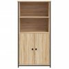 Vidaxl Aparador Alto Madera Contrachapada Roble Sonoma 62x36x121,5 Cm Marrón