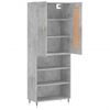 Vidaxl Aparador Alto Madera Contrachapada Gris Hormigón 69,5x34x180 Cm