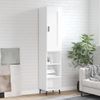 Vidaxl Aparador Alto Madera Contrachapada Blanco Brillo 34,5x34x180 Cm