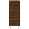 Vidaxl Aparador Alto Madera Contrachapada Roble Marrón 34,5x34x180 Cm