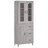 Vidaxl Aparador Alto Madera Contrachapada Gris Sonoma 69,5x34x180 Cm