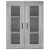 Vidaxl Aparador Alto Madera Contrachapada Gris Sonoma 69,5x34x180 Cm