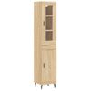 Vidaxl Aparador De Madera Contrachapada Roble Sonoma 34,5x34x180 Cm Marrón