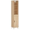 Vidaxl Aparador De Madera Contrachapada Roble Sonoma 34,5x34x180 Cm Marrón