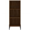 Vidaxl Aparador Alto Madera Contrachapada Roble Marrón 34,5x34x180 Cm