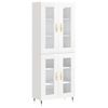 Vidaxl Aparador Alto Madera Contrachapada Blanco Brillo 69,5x34x180 Cm