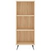 Vidaxl Aparador De Madera Contrachapada Roble Sonoma 34,5x34x180 Cm Marrón