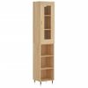 Vidaxl Aparador De Madera Contrachapada Roble Sonoma 34,5x34x180 Cm Marrón