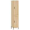 Vidaxl Aparador De Madera Contrachapada Roble Sonoma 34,5x34x180 Cm Marrón