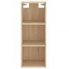 Vidaxl Aparador De Madera Contrachapada Roble Sonoma 34,5x34x180 Cm Marrón